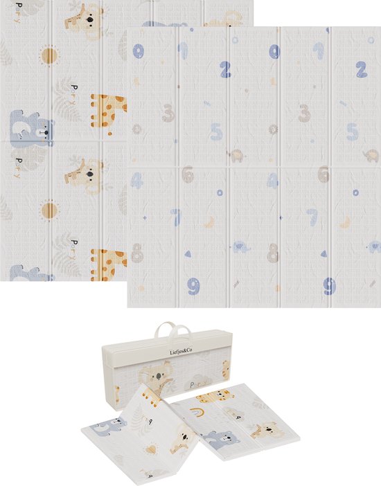 Liefjes & Co Speelmat Baby - Speelkleed Baby 180x200x1,5 cm – XPE Foam Speelkleed – Dubbelzijdige - Opvouwbaar
