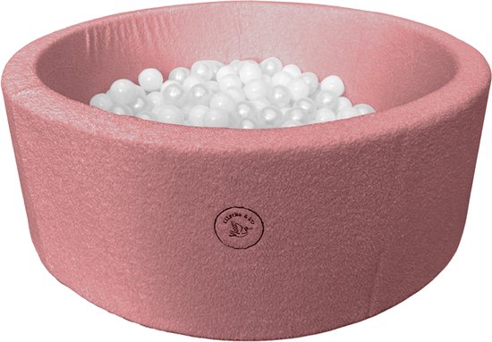 Liefjes & Co Teddy Pink Ballenbak Rond met 200 BPA-vrije Ballen – Baby & Kinder Ballenbad – Zacht Foam – Speelgoed van Merkloos