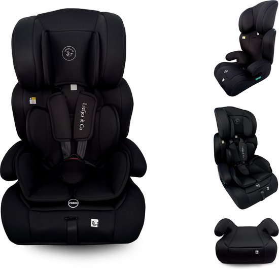 Liefjes & Co Varioseat Autostoel - i-Size - Groep 1/2/3 (76–150 cm) Memory Foam - Afstelbare hoofdsteun - Booster van Liefjes & Co