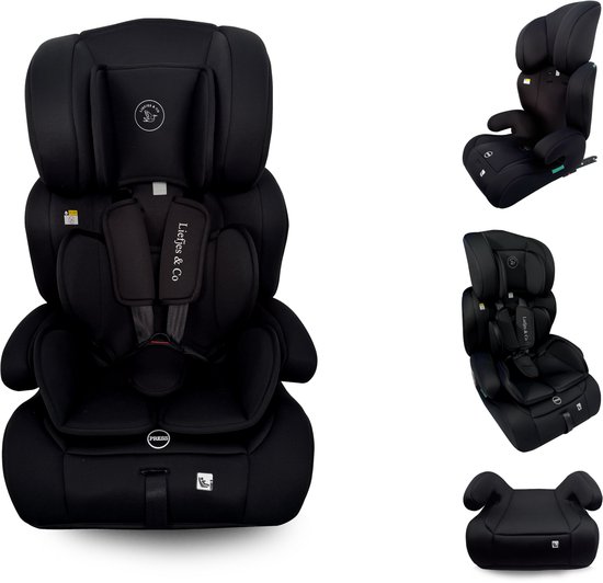 Liefjes & Co Varioseat Isofix Autostoel - i-Size - Groep 1/2/3 (76–150 cm) Memory Foam - Afstelbare hoofdsteun - Booster van Liefjes & Co