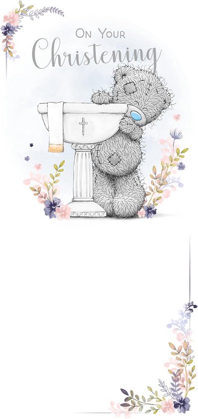 Lieve Doopkaart met Knuffelbeer Illustratie - Inclusief Envelop
