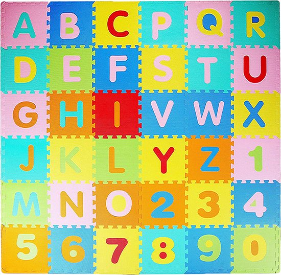 LifeGoods Speelmat XL - Foam - Opvouwbaar - Speelkleed - Kinderen - Multicolor - Puzzel 86-delig - 180x180 cm van LifeGoods
