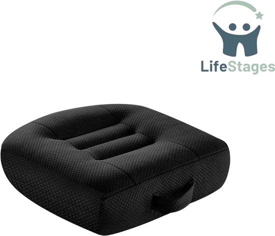 LifeStages - Stoelverhoger Voor Auto - Stoelkussen voor in de Auto - Stoelverhoger voor Volwassenen - 3D Ademend Gaas - Antislip Zitkussen met Praktisch Handvat van Merkloos