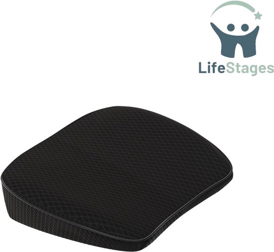 LifeStages - Stoelverhoger Voor Auto - Stoelverhoger voor Volwassenen - Multifunctioneel Ergonomisch Zitkussen voor in de Auto - Comfortabele Draagbare Auto-accessoires - Ademend Verdikt Zitkussen van Merkloos