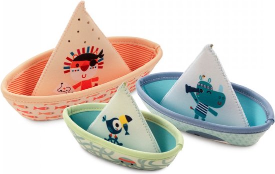 Lilliputiens - 3 Drijvende Badbootjes Jungle - Wanneer Je De Bootjes Omdraait, Worden Het Fonteintjes - Geschikt Vanaf 6 Maanden van Lilliputiens