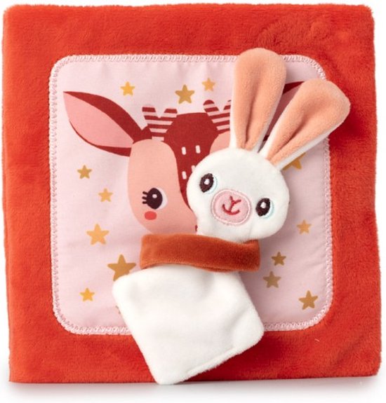 Lilliputiens - Activiteitenboek Stella En Haar Knuffel - Zacht Boekje Met Konijnknuffeldoekje - Op Elke Pagina Van Dit Activiteitenboek Plaats Je Het Knuffeldoekje In Het Daartoe Voorziene Plekje - Geschikt Vanaf 3 Maanden van Lilliputiens