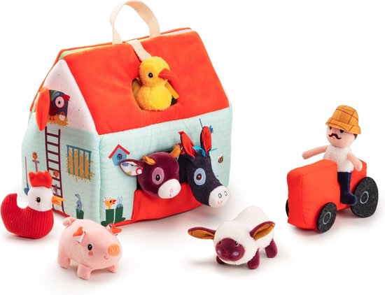 Lilliputiens - Mijn Eerste Boerderij - Stoffen Boerderij Vol Geheimen! - Deze Boerderij Is Eenvoudig Overal Mee Naartoe Te Nemen Dankzij De Kleine Handgreep Op Het Dak - Geschikt Vanaf 18 Maanden van Lilliputiens