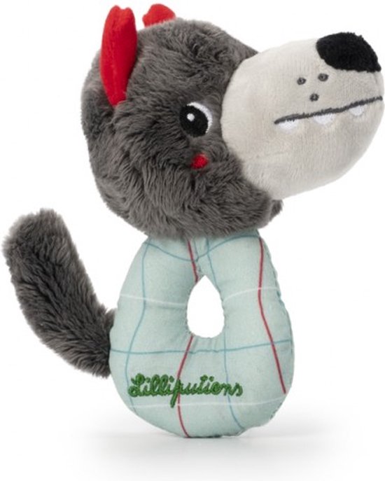 Lilliputiens - Mini Rammelaar Louis De Wolf - De Rammelaar Is Gemakkelijk Vast Te Houden Voor Kleine Handjes, Stimuleert De Tastzin, Het Gehoor En De Fijne Motoriek van Lilliputiens