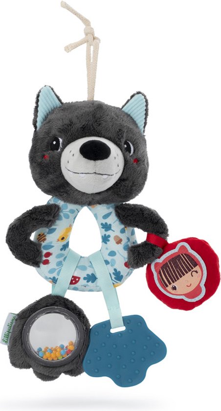 Lilliputiens - Multi-Activiteiten Ringen Louis De Wolf - Rammelaar Welke Makkelijk Vast Te Grijpen Is Voor Kleine Handjes, Stimuleert Baby's Zintuigen Met Zijn Kleuren, Verschillende Geluiden En Texturen - Geschikt Vanaf 3 Maanden van Lilliputiens