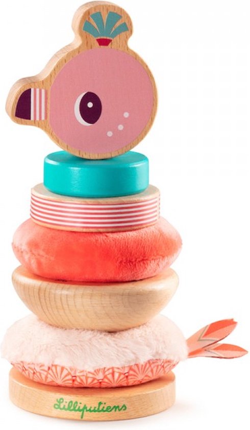 Lilliputiens - Stapelpiramide Anaïs - Stapeltoren Gemaakt Van Hout - 7 Onderdelen - Geschikt Vanaf 1 Jaar van Lilliputiens