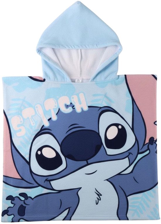 Lilo en Stitch Badponcho - 55 x 110 cm. - Sneldrogend - Disney - Handdoek met capuchon van Merkloos