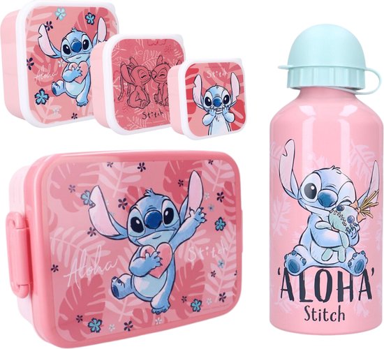 Lilo & Stitch Lunchset; Fles, Lunchbox en 3-in-1 Snackbox van Lilo & Stitch