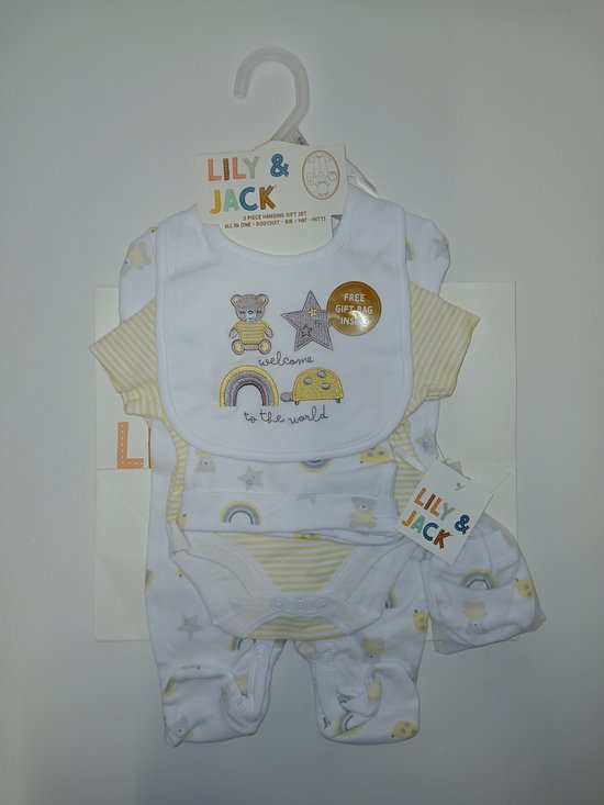 Lily & Jack - cadeauset baby - 5-delig - unisex - prematuur - maat 44