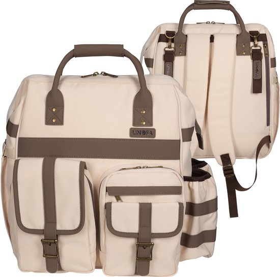 Linofa - Luiertas Lily - Luiertas - Verzorgingstas - Opbergtas - Verschoonmatje - Buggy montage - Tissue vakje - Waterdicht vak - 25L van Merkloos