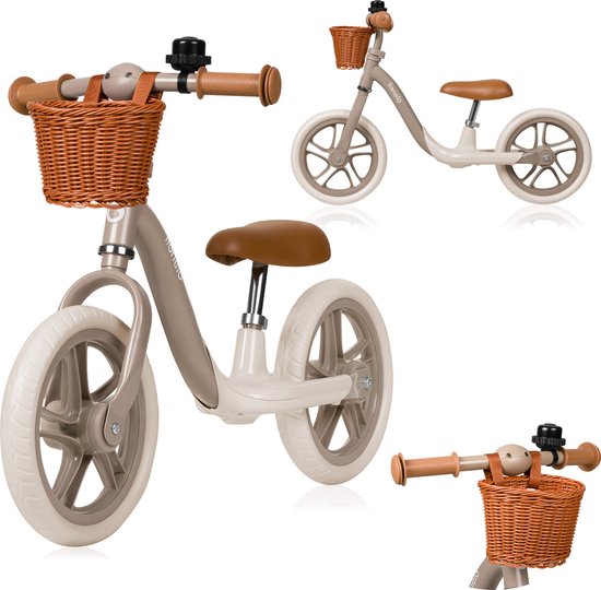 Lionelo Alex Plus Kinderloopfiets - Voor 3 tot 6 Jaar - EVA Schuimbanden - Verstelbaar Zadel & Stuur - Stalen Frame - Stuurbegrenzing - Inclusief Mandje & Bel - Tot 30 kg van LIONELO