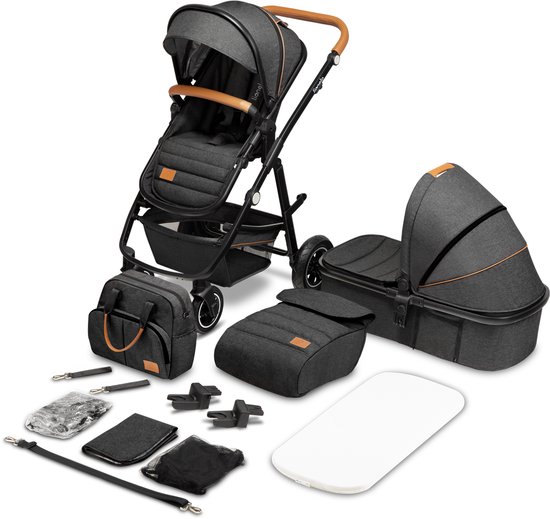 Lionelo Amber 2in1 - Kinderwagen - XXL SET - lichte alumimnium - tot 22kg van Lionelo
