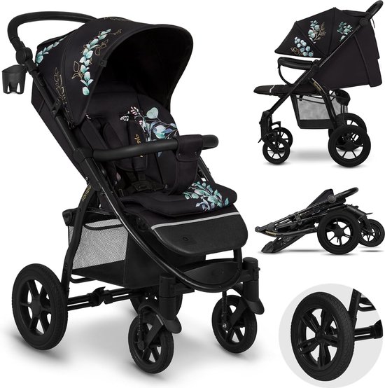 Lionelo Annet Tour Wandelwagen - Buggy Opvouwbaar met Eénhandig Inklappen - Kinderwagen vanaf Geboorte tot 22 kg - Verstelbare Rugleuning Ligpositie - XXL Zonnescherm UPF50+ - Rubberbanden, Voetenzak, Muskietennet, Bekerhouder van Merkloos