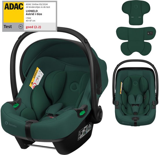 Lionelo Astrid i-Size Autostoel - ADAC 5-sterren - 40-87 cm - RWF - Memory Foam - Verstelbare hoofdsteun (7 cm) - Holmbergs gordels - Compatibel met ISOFIX-base & kinderwagen - i-Size norm - Licht & veilig van LIONELO