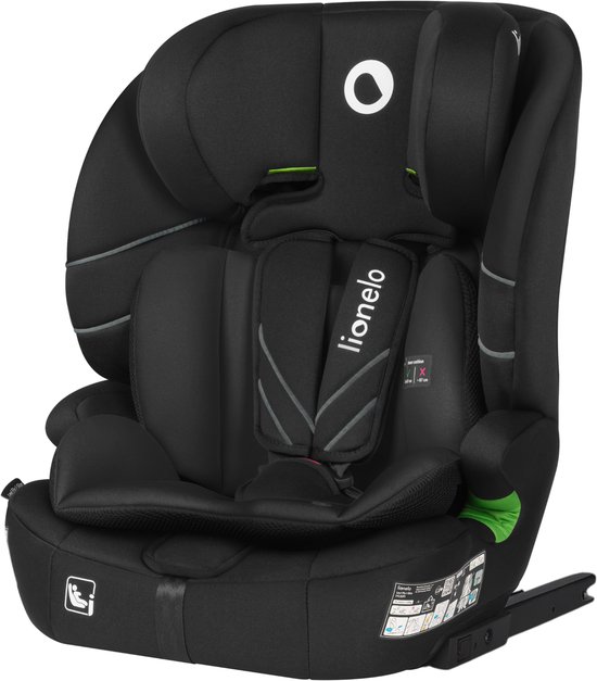 Lionelo Autostoel met ISOFIX – 1.5 tot 12 jaar (76-150 cm / 9 - 36 kg / Groep 1 2 3) – Nieuwste norm – Groeit mee – Breed zit- en rugdeel – 10-standen Hoofdsteun – Wasbare hoes – 5 Punts Gordel – Autostoeltje voor Baby, Kind, Peuter – Levi Fix i-Size van Merkloos