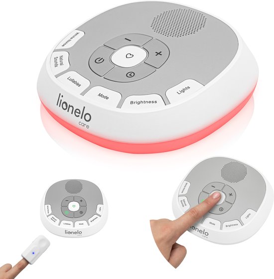 Lionelo BabyNap - Muziekdoosje en bedlampje - 20 voorgeïnstalleerde geluiden - 11 lichtkleuren - Timer 15, 30, 60 minuten - Compact formaat van LIONELO