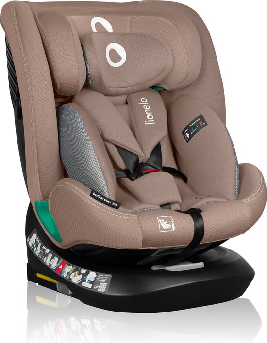 Lionelo Bastiaan One - i-Size Autostoeltje 4in1 - 360° EasyTurn - ISOFIX & TopTether - Groep 0-1-2-3 - 40-150cm - R129 Goedgekeurd - Geavanceerde Zijbescherming - Memory Foam Hoofdsteun - 13-standen Verstelbaar - 4-traps Rugleuning - DriSeat Inzet van LIONELO