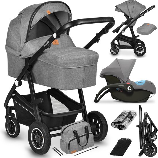 Lionelo Bianka - Kinderwagen 3 in 1 - incl. autostoel - 0-22kg - XXL - Buggy 3in1 van LIONELO