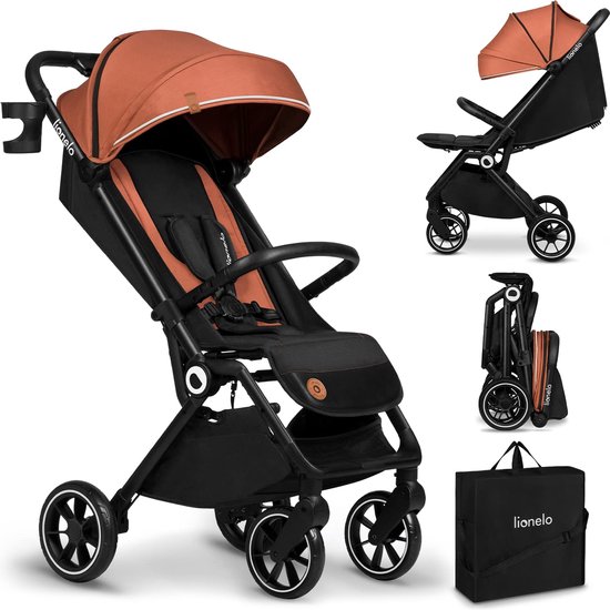 Lionelo Buggy Cloe - Kinderwagen Premium + - tot 22 kg - verstelbare rugleuning - 5-punts veiligheidsgordels - grote zwenkwielen - klamboe - bekerhouder - lichtgewicht - compact - waterdicht van LIONELO