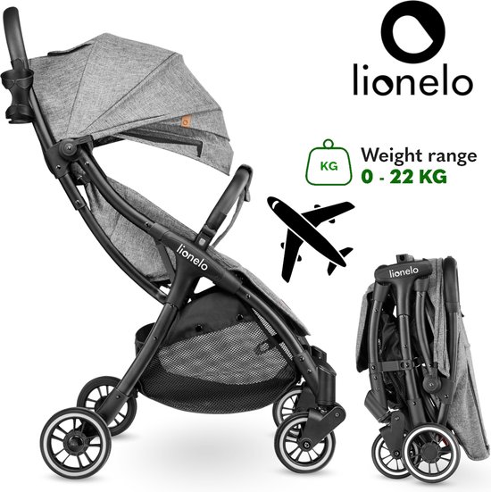 Lionelo Buggy Julie One - Kinderwagen Premium - Automatisch opvouwen - Wandelwagen tot 22 kg - Comfortabele zitje van LIONELO
