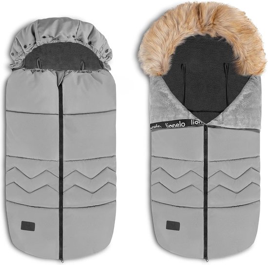 Lionelo Frode Slaapzak voor kinderen - voor sleeën - autostoel-kinderwagen - anti-allergisch - waterdicht - warm - bont - winter - 90x45 cm van Merkloos