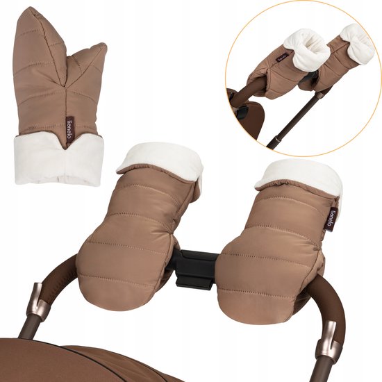 Lionelo Handmuff Oli - Kinderwagen handmoffen - Warme water- en winddichte handschoenen voor duwstang - Universele maat - Magnetische bevestiging - Zachte Shu-voering - Winter handwarmer voor buggy en wandelwagen - Warm comfort voor koude winterdagen van LIONELO