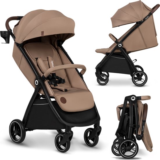 Lionelo Ingrid - Buggy - Kinderwagen tot 22 kg - Grote 360° draaibare wielen - met één hand inklapbaar - grote XXL-afdekking van Lionelo