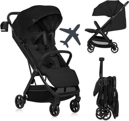 Lionelo Julie Air Ultralichte Kinderwagen - Reisbuggy - Auto-Folding & Compact - Slechts 7,5 kg - Voor Reizen & Handbagage - Verstelbare Rugleuning tot Ligstand - XXL Zonnescherm met UPF 50+ - Onderhoudsvrije Wielen - Vanaf 6 Maanden tot 22 kg van LIONELO