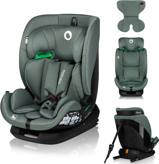 Lionelo Lavender i-Size Baby Autostoeltje - 9 tot 36 kg (1,5-12 jaar / Groep 1 2 3 / 76-150 cm) - Autostoel met ISOFIX - Hoge Versterkte Zijbescherming - Ventilatie - Stalen Versterkin - Installatie-indicatoren - ATEST van LIONELO