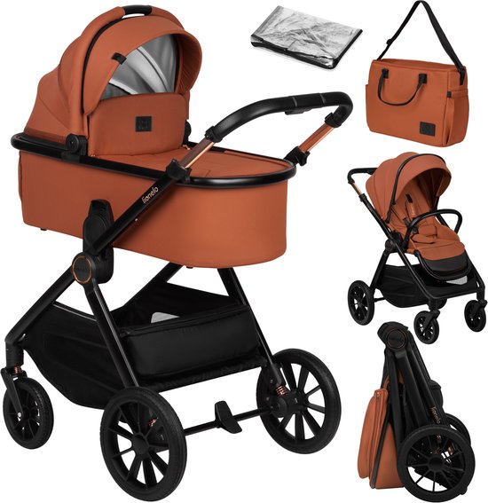 Lionelo Layla Kinderwagen 2 in 1 - XXL SET - Veelzijdig en jaarrond - Grote wielen - Bediening met een hand - Voor alle soorten terrein - Accessoireset van Merkloos