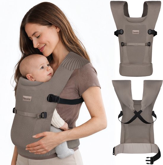 Lionelo Mabel – Ergonomische Draagzak voor Baby’s 4–15 kg – Ademend & Licht – M-houding Ondersteuning – Kruissysteem & 2 Draagposities van Merkloos