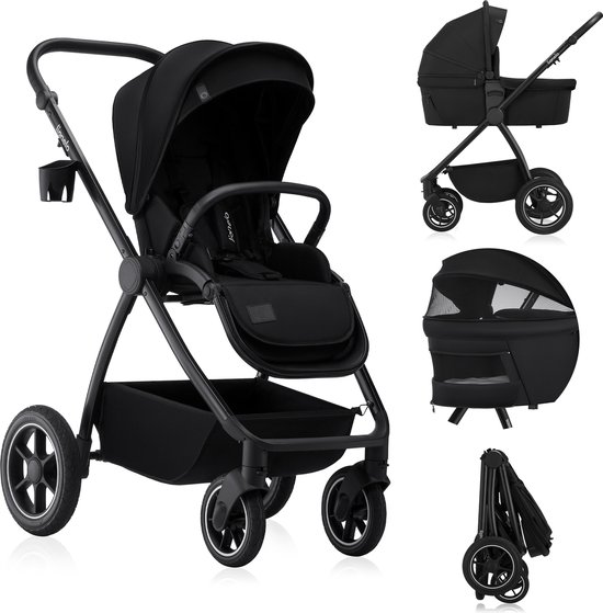 Lionelo Meril 2in1 Kinderwagen - Buggy- XL Reiswieg & Wandelwagen - All-Terrain Wielen - UPF50+ - Compleet Accessoireset van LIONELO