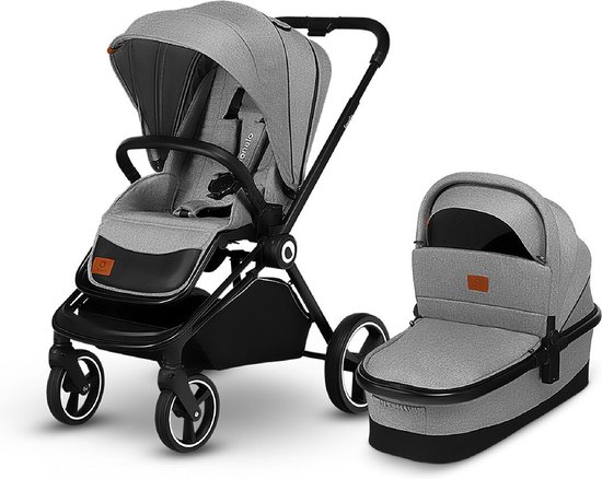 Lionelo Mika 2in1 - kinderwagen - De stoel kan zowel naar voor als naar achter gemonteeerd worden - Waterdichte dak XXL met UPF 50+ filter - Verstelbare draagbeugel van Lionelo