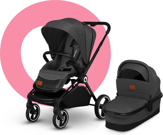 Lionelo Mika 2in1 - kinderwagen - De stoel kan zowel naar voor als naar achter gemonteeerd worden - Waterdichte dak XXL met UPF 50+ filter - Verstelbare draagbeugel van LIONELO