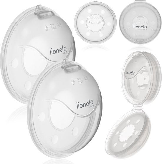 LIONELO Milky Plus Melkcollectoren set 2 stuks - 2x40 ml - Met etui - BPA-vrij - Past in beha - Schelpvorm - Herbruikbaar - Steriliseerbaar van Merkloos