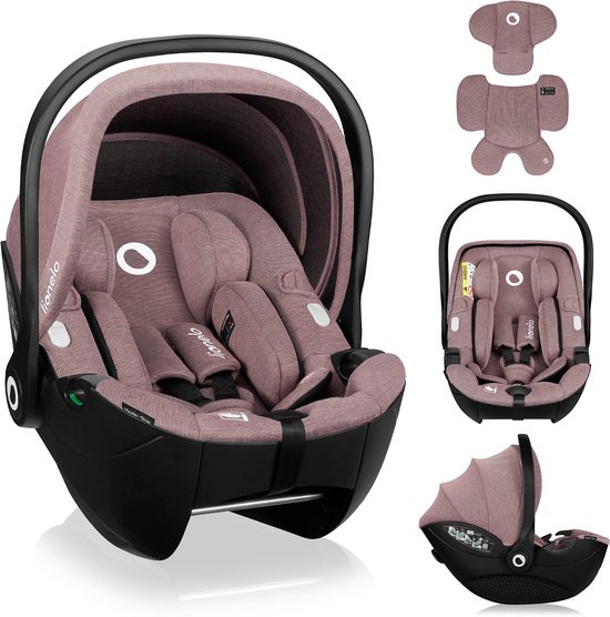 Lionelo Moxie i-Size Baby Autostoeltje & Draagstoel 40-87 cm – Vanaf Geboorte – Achterwaarts (RWF) – ISOFIX Compatibel – Memory Foam – Bamboe Stof – Dri-Seat – Magnetische Gordels – Verstelbare Hoofdsteun