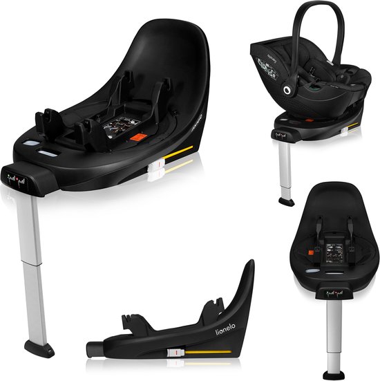 Lionelo Moxie i-Size Base – ISOFIX Autostoel basis met 360 ° Draaibaar – Massieve antirebound-zone – Indicator correcte installatie – Kliksysteem – Antirotatieframe – Inklapbare steunpoot – Compact formaat – Compatibel met Moxie & Moxie Next van LIONELO