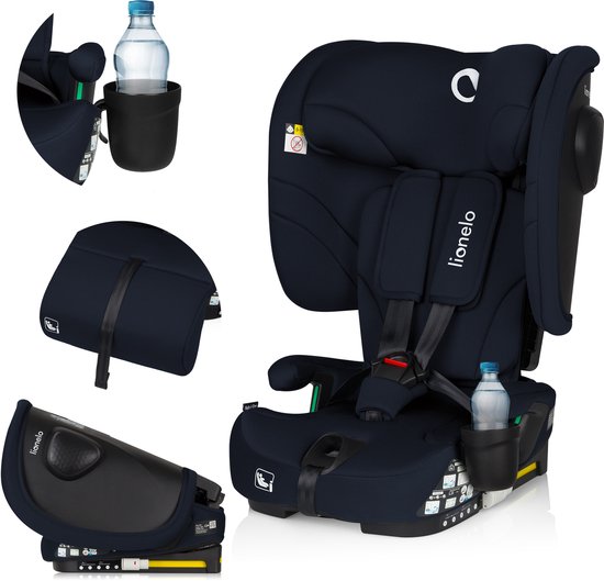 Lionelo Nelly i-Size Autostoel – Opvouwbare – 76-150 cm – ISOFIX & Top Tether – 4-standen Rugleuning – SIPS Zijbescherming – Draagbaar & Compact – 15-standen Hoofdsteun – Verkleininzet & Beenkussen – Drankenhouder – ECE R129/03 – Groep 0+ van LIONELO