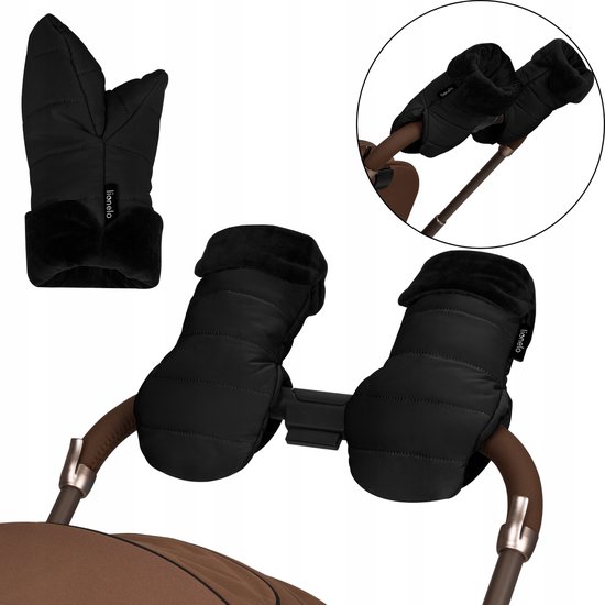 Lionelo Oli - Kinderwagen & Fiets Handmoffen - Warme water- & winddichte handschoenen - Universele maat - Magnetische bevestiging - Zachte Shu-voering - Winter Handwarmers Buggy, Wandelwagen, Scooter - Hand Warmers - Fietsmoffen - Fietshandschoenen van LIONELO