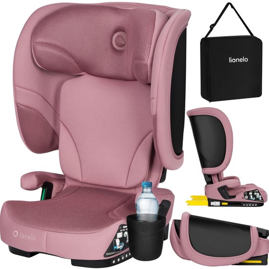 Lionelo Orin i-Size Autostoel ISOFIX – Opvouwbaar Autostoeltje 100-150 cm – Universeel ISOFIX of Autogordel – 14-Standen Hoofdsteun – 5 Ligstanden – Lichtgewicht 5,2 kg – Compact Reisautostoel – Bekerhouder & Draagtas