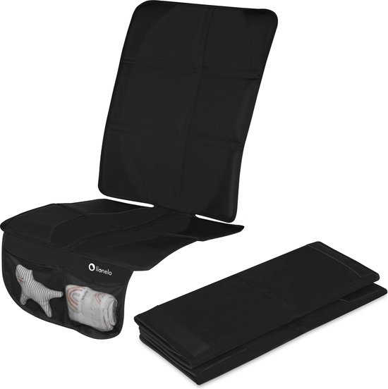 Lionelo Sikker - beschermende mat onder de zitting - antislip, waterdicht, schokbestendig, verstelbare bevestigingsriemen, compatibel met Isofix van Lionelo