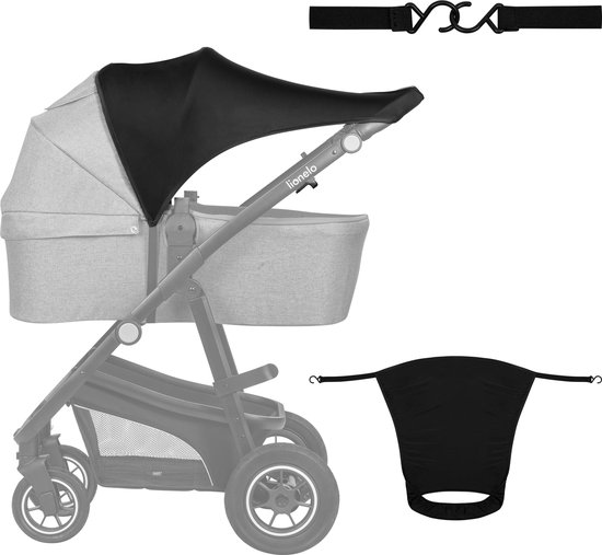 Lionelo Stroller Sun Cover - zonneklep voor kinderwagen - UPF50+ Zonnescherm - voor kinderwagen, zonnescherm - universele maat - eenvoudige montage van Merkloos
