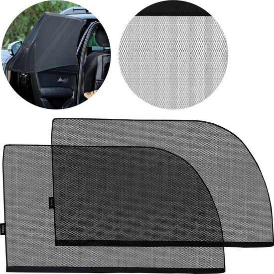 Lionelo SunBlocker – Zonneschermen voor Autodeuren – 100% Ruitenbedekking – Hoge UV-bescherming – Geschikt voor Open Ramen en Muskietennetfunctie