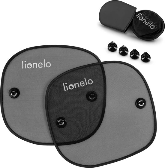 Lionelo Sunshade - Zonneschermen voor het autoraam - Set van 2 zonneschermen - Gemakkelijk en snel de- en monteren van Merkloos