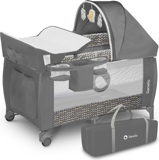 Lionelo Sven Plus - Meegroeibed - Campingbedje - 127x60cm - tot 15kg - SET 2in1 - Co-sleeper van LIONELO