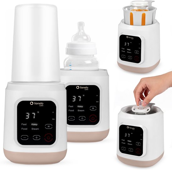 Lionelo ThermUP 3.0 – Baby Flessenwarmer 6in1: Sterilisator, Flesverwarmer, Snel Opwarmen & Ontdooien, Warmhouden 24u, Vloeistoffen en Eten - Flessen - 35-100°C - 400W - BPA-FREE van Merkloos